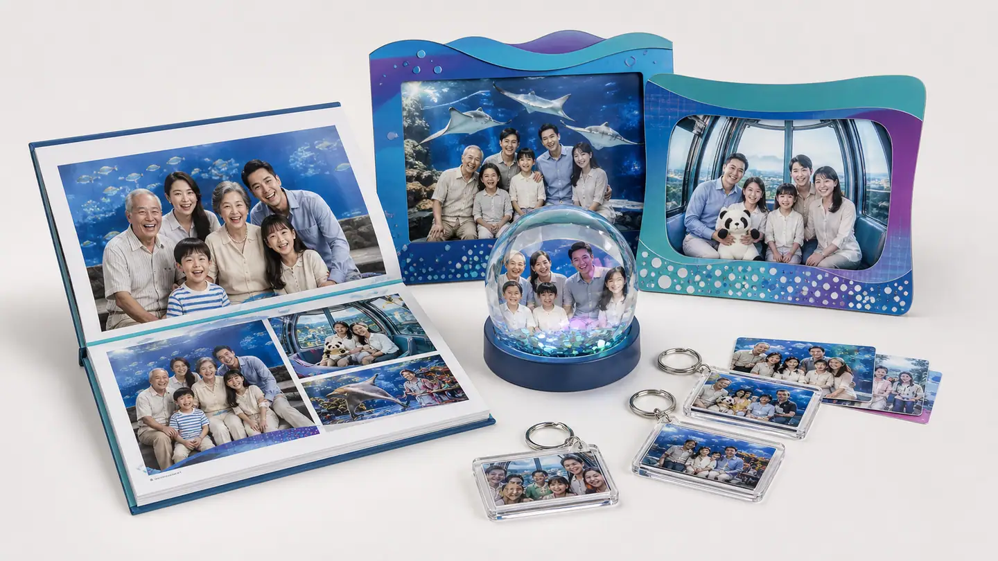 Personalized photo books, decorative frames, photo globe and keychains