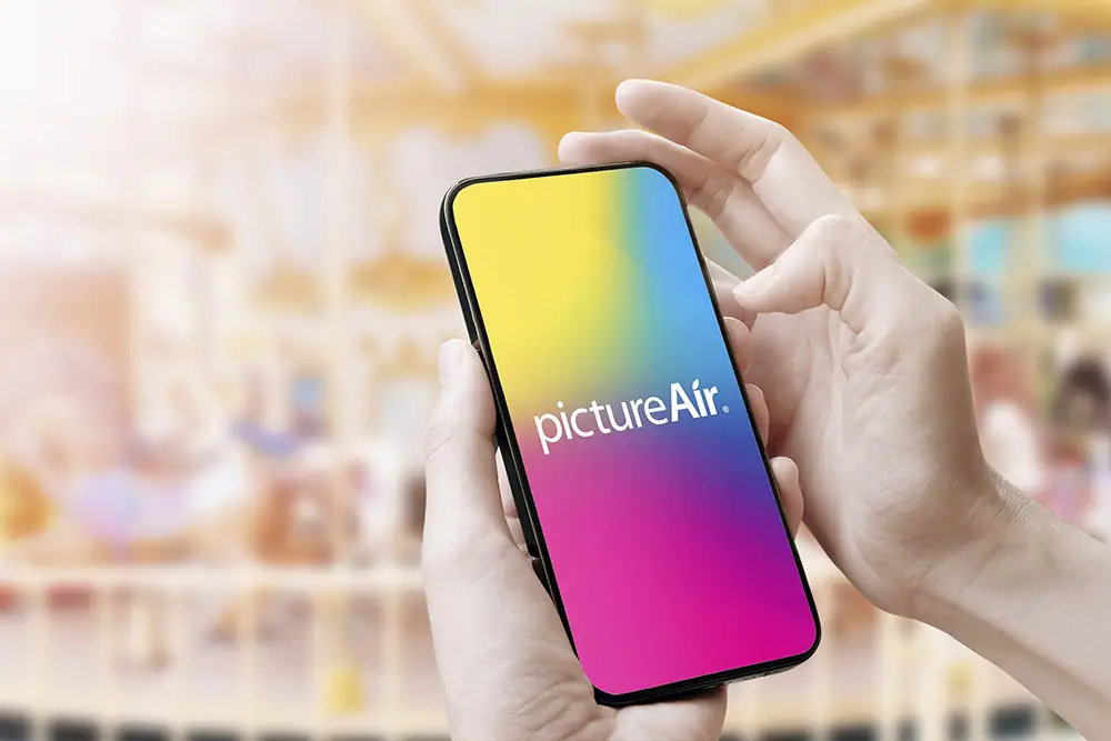 PictureAir™ mobile application displayed on a smartphone